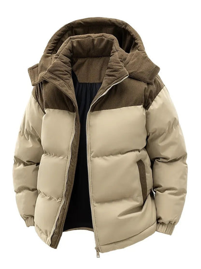 Padded Corduroy Hooded Coat