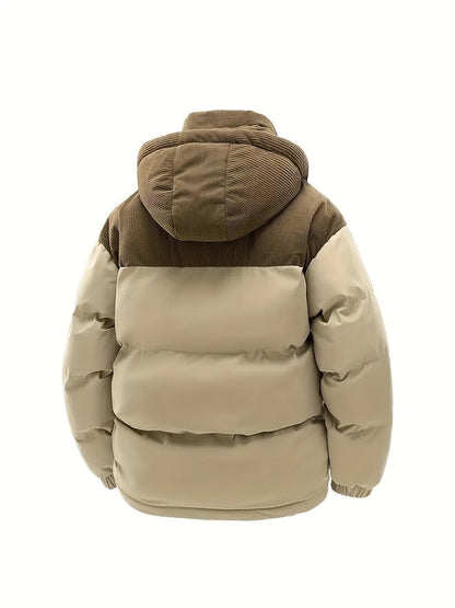 Padded Corduroy Hooded Coat