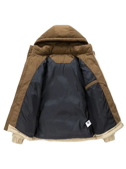 Padded Corduroy Hooded Coat