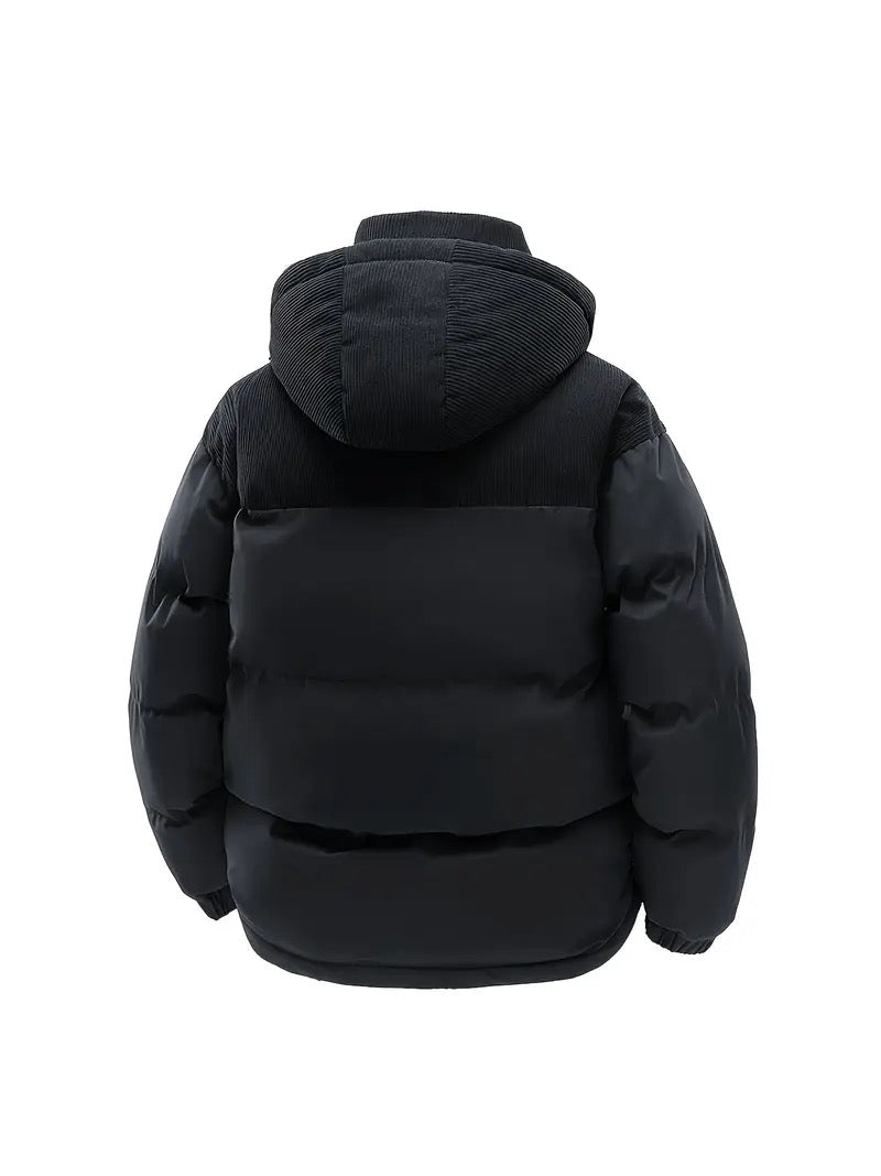 Padded Corduroy Hooded Coat