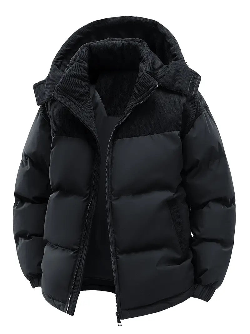 Padded Corduroy Hooded Coat