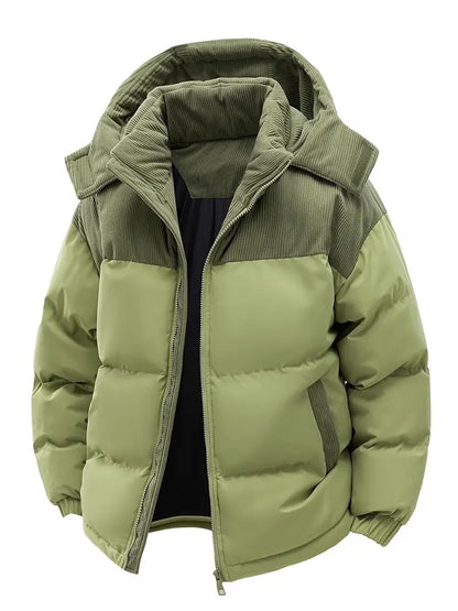 Padded Corduroy Hooded Coat