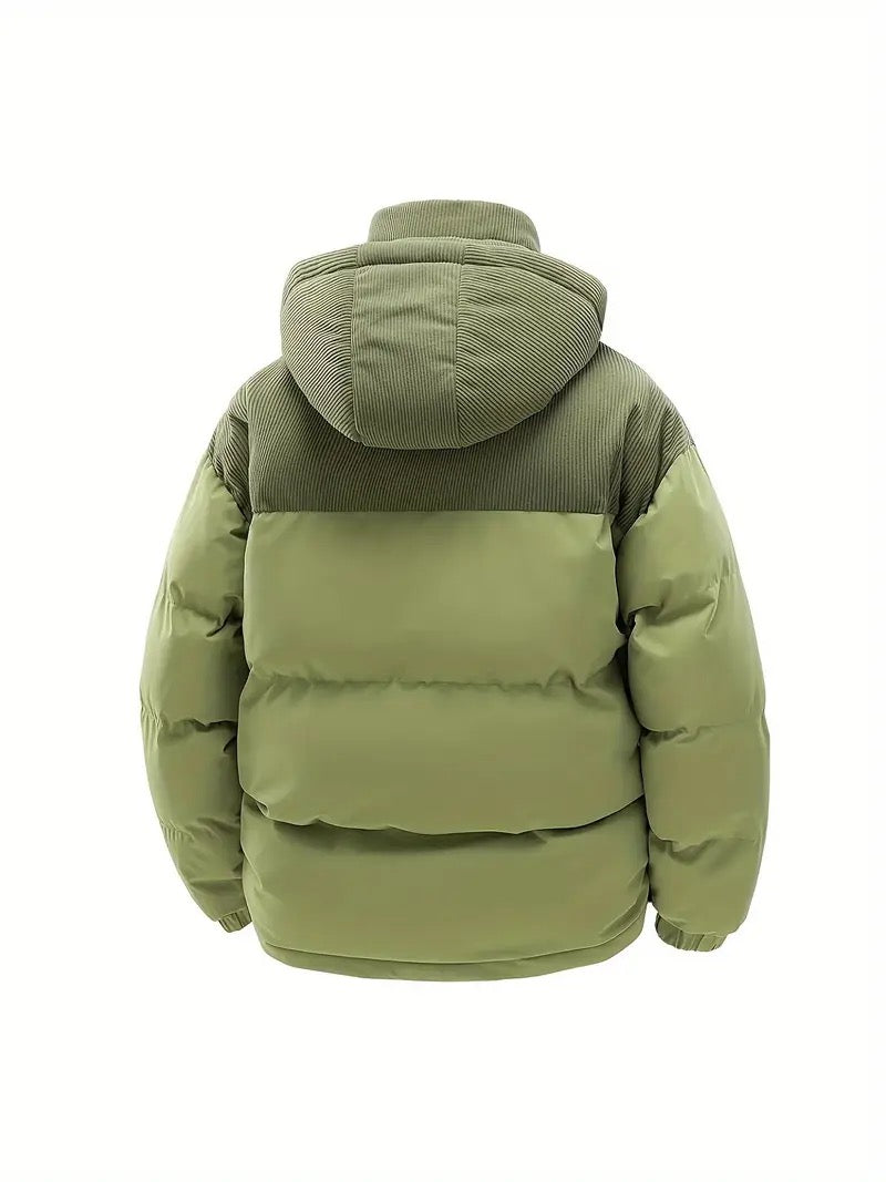 Padded Corduroy Hooded Coat