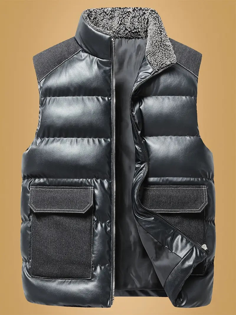 Signature Leather-Suede Vest