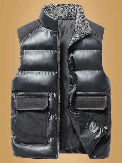 Signature Leather-Suede Vest