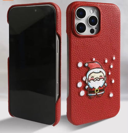 Santa's Leather Jolly iPhone Case