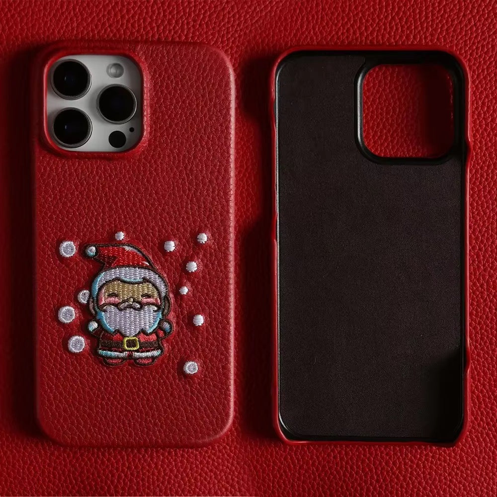 Santa's Leather Jolly iPhone Case