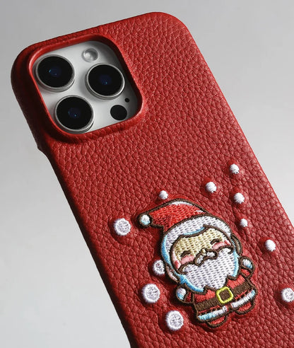 Santa's Leather Jolly iPhone Case